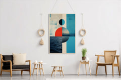 Creative Geometric Shapes With Sea Abstract Wall Art