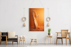 Harp With Flowers And Musical Notes Wall Art