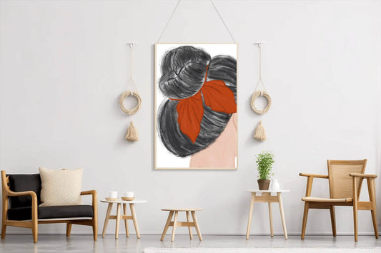 Painting of A Woman Hair Wall Art - beink online art store