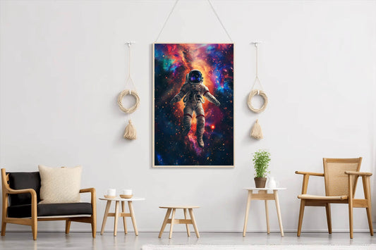 An Astronaut in Colorful Space Artwork - beink online art store