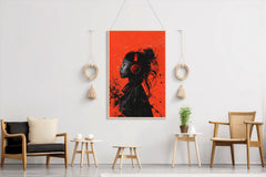 A Girl Listening To Music With Headphones Wall Art