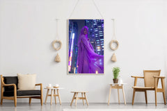 Purple Women Silk Dress Wall Art