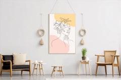 Girl With Flowers on Her Head Wall Art