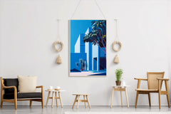 3D Geometric Getaway- Blue Home Modern Art