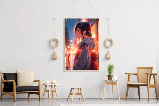 Anime Girl In The Rain Anime Wall Art - beink online art store