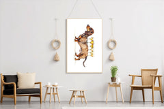 Dog Design Wine Table Wall Art