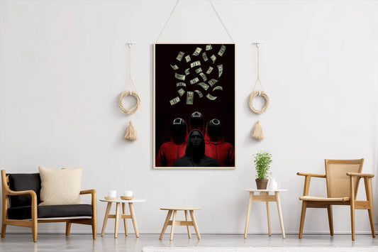 Falling Money - Squid Game Wall Art - beink online art store