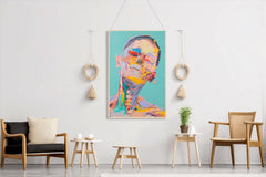 Colorful Face With Brush Strokes Wall Art