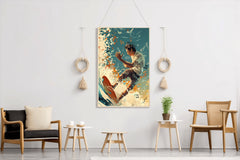 Skiing On Musical Notes Wall Art