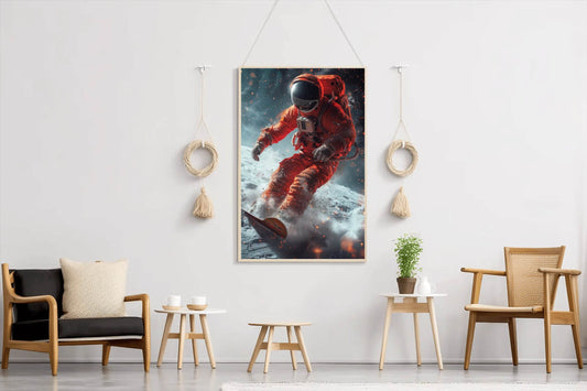 astronaut in an orange space suit Wall Art - beink online art store