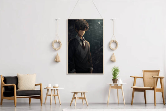 Cute School Anime Boy Aesthetic Anime Wall Art - beink online art store