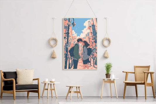 Couple Aesthetic Anime Wall Art - beink online art store