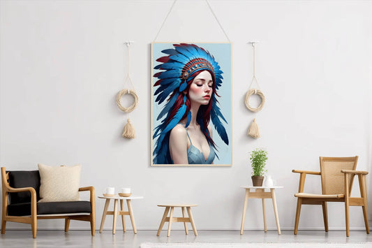 Native American Serenity in Feathers Wall Art - beink online art store