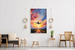 Drawing Of Airplane Takeoff Wall Art