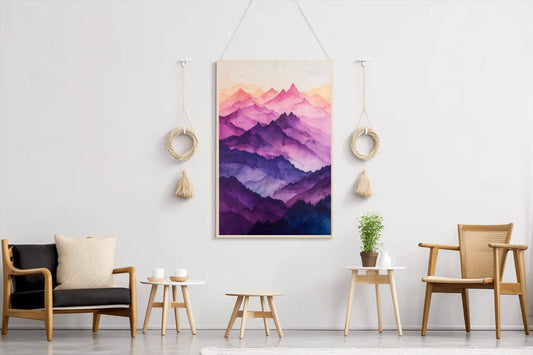 Colorfull Watercolor Mountain Wall Art - beink online art store