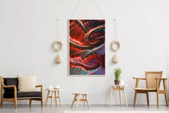 Dark Multicolor Lines Abstract Wall Art