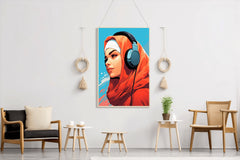 Modern Anime Hijab Girl  Wall  Art