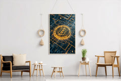 Digital Bitcoin Golden Logo Wall Art