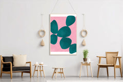 Jade Green Stone With Pink Background Wall Art