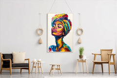 African Woman Painting Wall Art