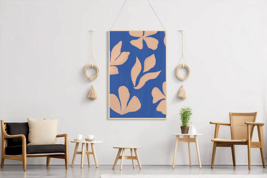Productive Blue Leaves Wall Art - beink online art store