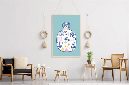 Vase With Flower Design Wall Art - beink online art store