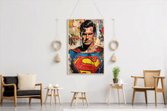 Painting of Superman Premium Wall Art