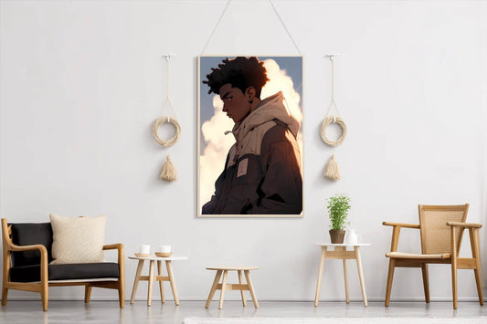 Anime Style Man Portrait Wall Art - beink online art store