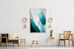 Green Water Color With White Background Abstract Wall Art