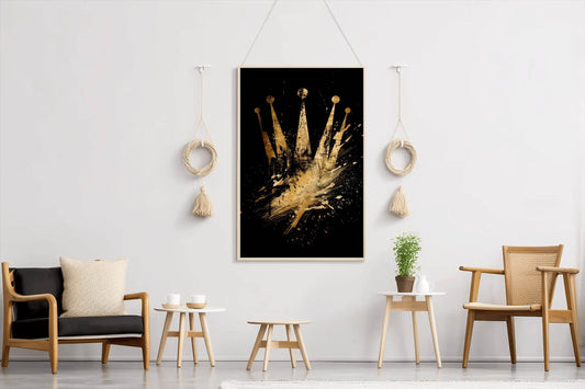 Golden Crown Wall Art - beink online art store