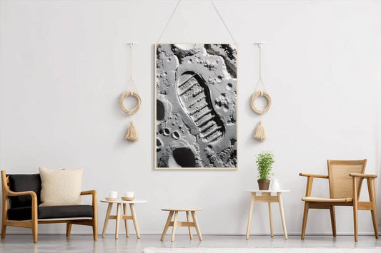 Moon astronaut Footprint on moon Wall Art - beink online art store