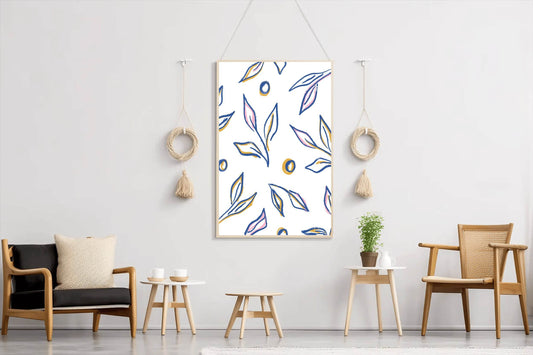 The Leaves of The Blue Boho Plant Wall Art - beink online art store