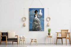 Big White Surrealism Lace Skirt Wall Art