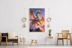 Flying Golden Dragon Animal Wall Art