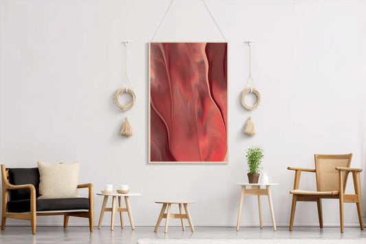 Red Oil Paint Background Abstract Wall Art - beink online art store