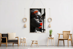 Cat Eye Glasses With Red Frame Wall Art