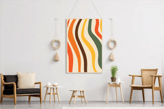 Painting Colored Wavy Lines Wall Art