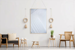 White Technology Waves Abstract Wall Art