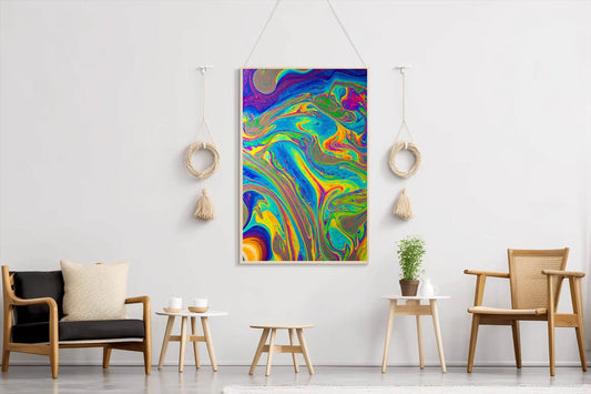 Multicolor Oil Paint Fluid Abstract Wall Art - beink online art store