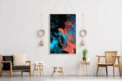 Dark Multicolor Oil Paint Abstract Wall Art