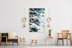 White Sea Waves Abstract Wall Art