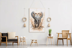 Elephant Running in Dirt Animal Wall Art