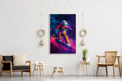 An astronaut riding a surfboard The concept of space travel wall art