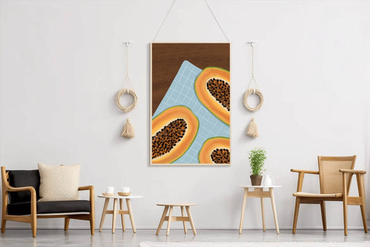 Papaya Fruit Painting Wall Art - beink online art store