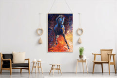 Oil Painting Of Rebellious Horse Wall Art