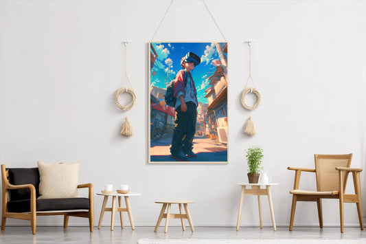 Anime character Using Virtual Reality Glasses Anime Wall Art - beink online art store