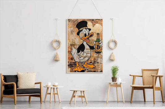 Donald Duck Holding Bottle Wall Art - beink online art store