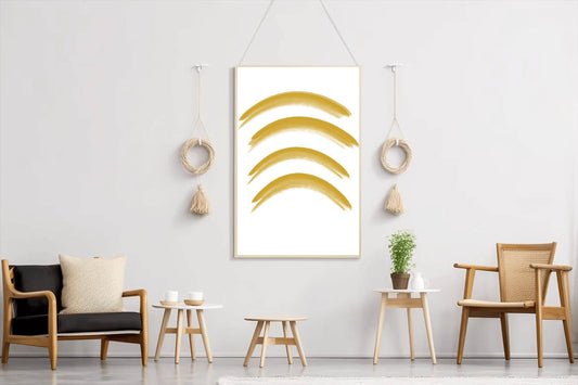 Yellow Semicircle Lines Wall Art - beink online art store