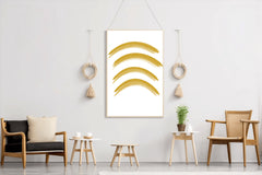 Yellow Semicircle Lines Wall Art