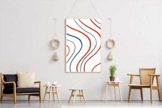Colored Wavy Lines Wall Art - beink online art store